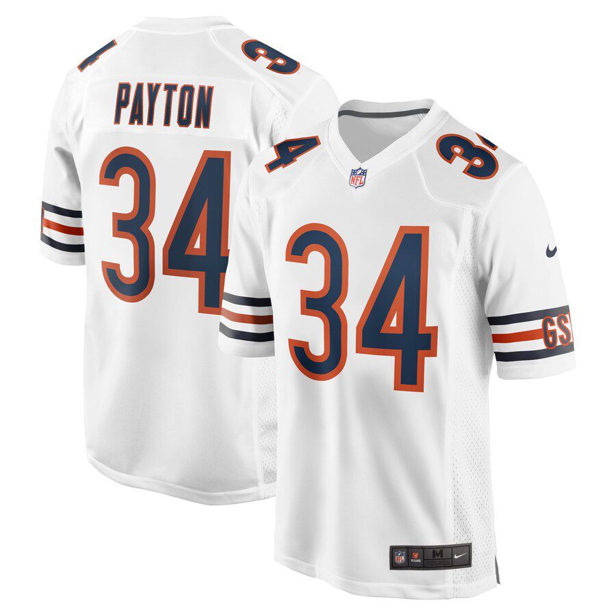 Men Chicago Bears 34 Walter Payton Nike White Game Retired Player NFL Jersey